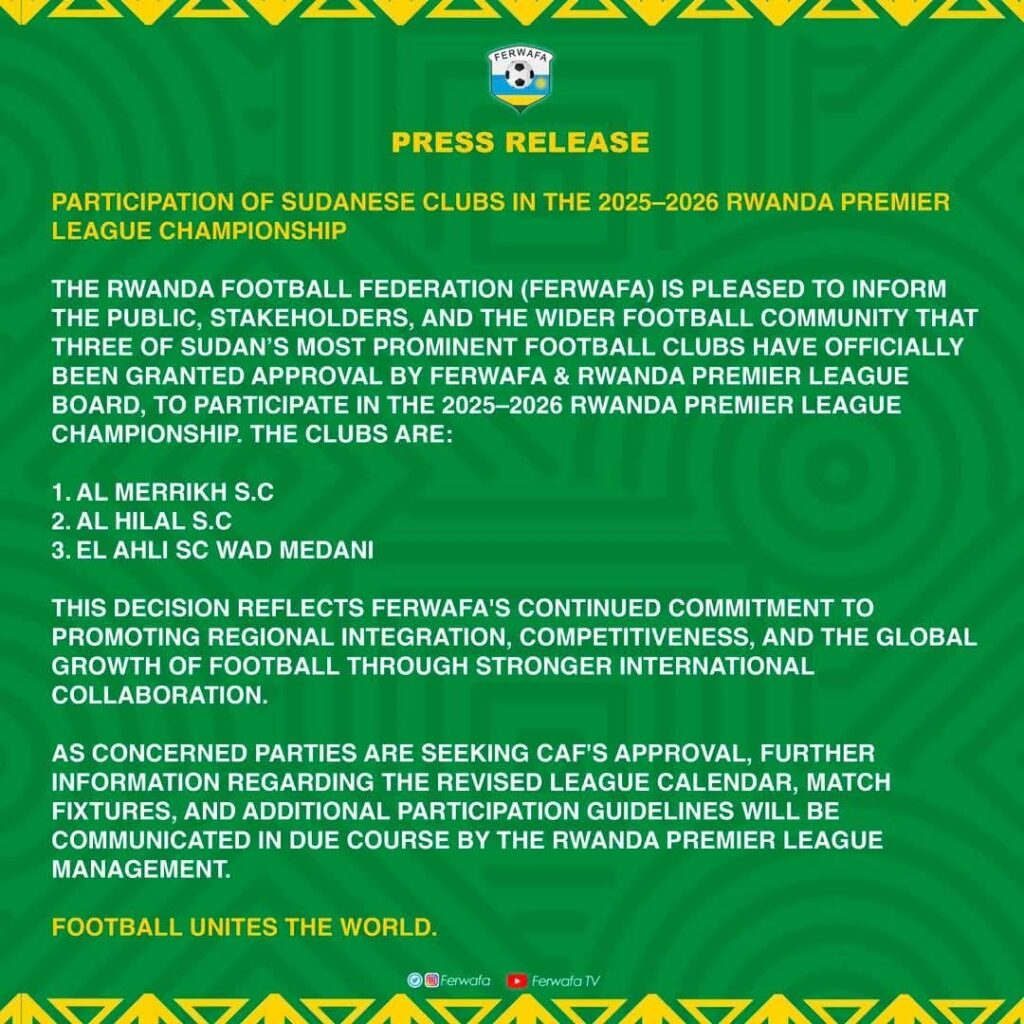 الرواندي وافق رسميا للثلاثي .. وصمت في الاتحاد السوداني ! 2 22e01043 efb5 4c29 b63e 2db6e1d1bb11