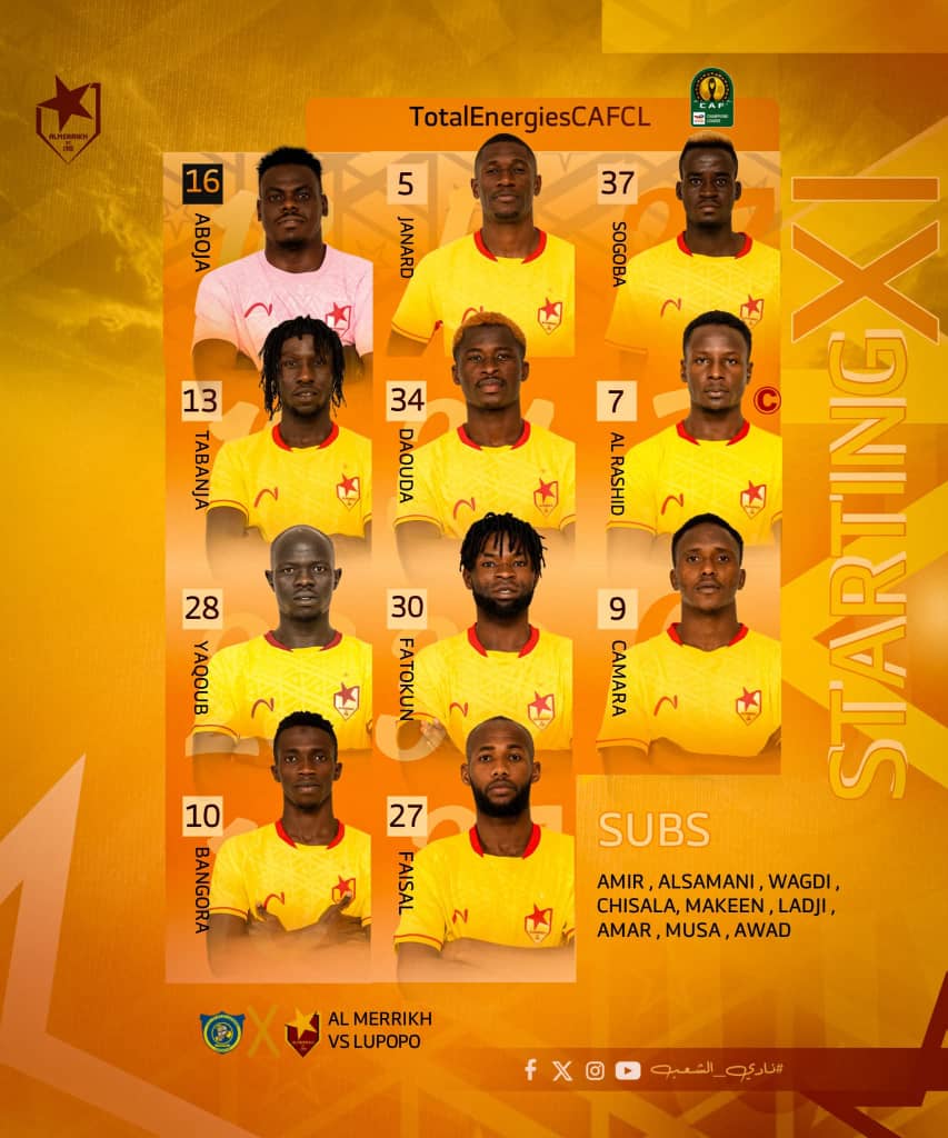 تشكيلة المريخ.. مجتبى أبرز مفاجأة لسانت لوبوبو تشكيلة المريخ.. مجتبى أبرز مفاجأة لسانت لوبوبو