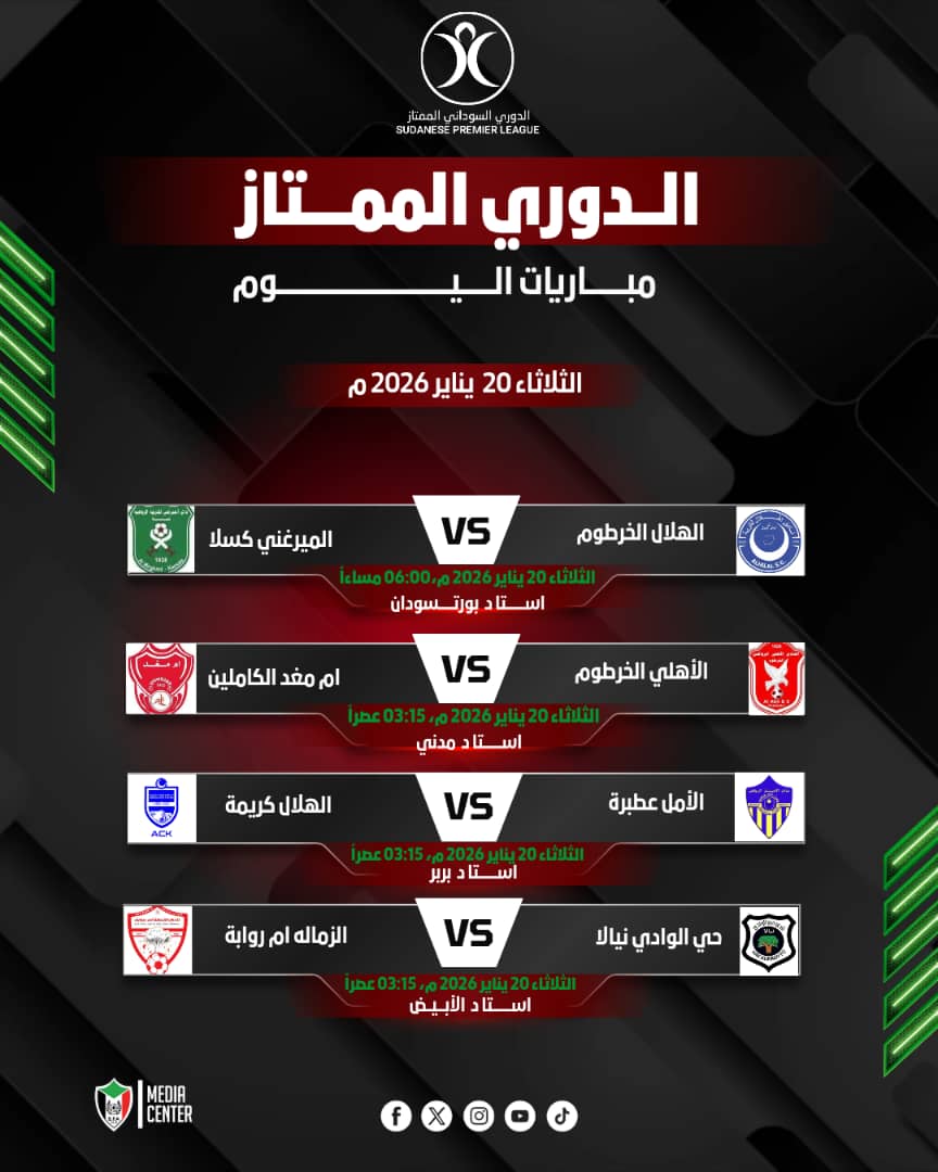 4 مباريات في الممتاز عصر ومساء اليوم